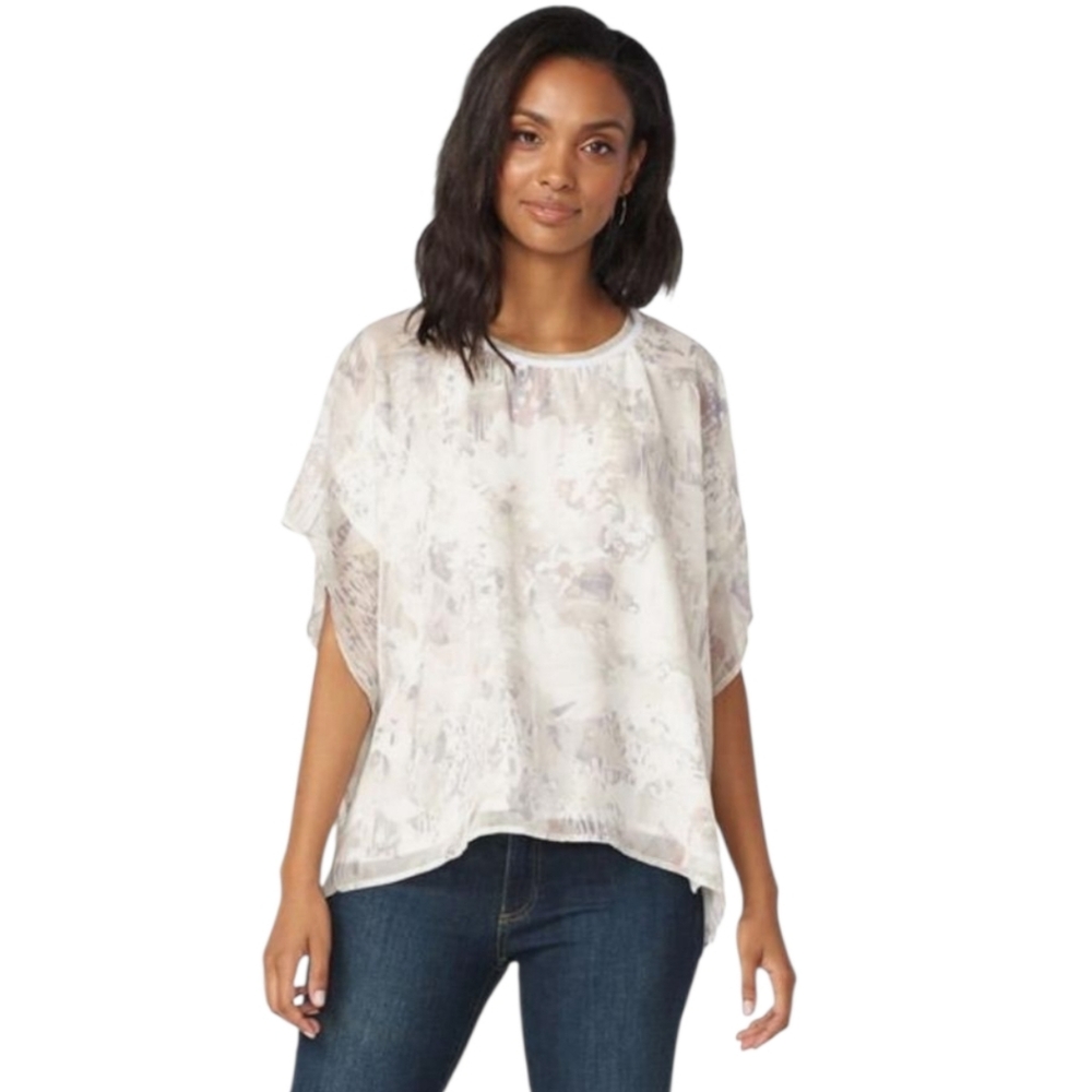 Printed Dolman Sleeve Blouse